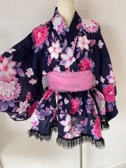 浴衣:薔薇•小花•蝶•姫ギャル 姫系　キャバ嬢　大人可愛い　派手　モダン柄 浴衣:薔薇•小花•蝶•姫ギャル 姫系 キャバ嬢 大人可愛い 派手