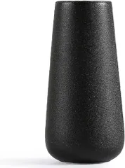 +kuRo 母の日 花瓶 フラワーベース 陶器 北欧 おしゃれ インテリア 高さ20cm 花器 生花 ドライフラワー セラミックス( ブラック,  高さ19.8cm)