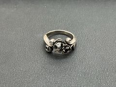 シルバーリング SILVER925 薔薇 バラ 19号 オニキス ジルコニア