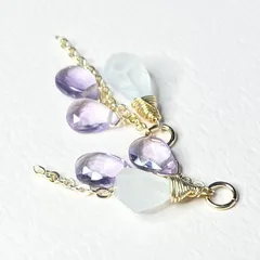 ヒマラヤクォーツ＆ピンクアメジストのチャーム【14kgf】