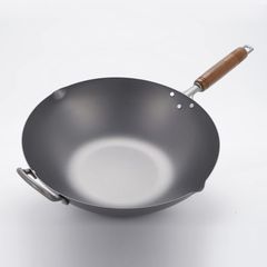 日本製 錆びない窒化鉄 中華鍋 北京鍋 鉄鍋 33cm 炒め鍋 揚げ物 炒め物 肉料理など調理可 北京鍋 炒鍋  wok 家庭用 業務用