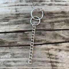 片耳イヤリング チタンポスト フープチェーンイヤリング メンズ レディース