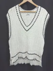 ◇ Θ snidel スナイデル コットン 長袖 ニット ベスト サイズF ホワイト レディース E  【1506250005684】