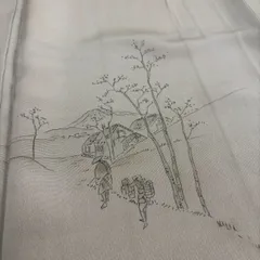 裄65.5 付け下げ 正絹 紋なし 珍柄 粋なデザイン 着物 MK-085