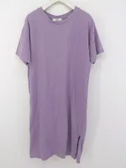 ◇ Discoat ディスコート 半袖 膝丈 tシャツワンピース サイズF パープル系 レディース E  【1304050017285】