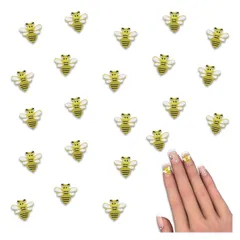 ネイルパーツ 蜂 昆虫 10ｍｍ 黄色 ハチ 50個 生き物 羽 ぷっくり ミツバチ 樹脂製 虫 3Ｄ カボション レジン デコパーツ アクセサリー ハンドメイド 手芸 パーツ BD4014
