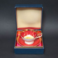 エインズレイ オーチャードゴールド（パウダーレッド＆ゴールド） ティーカップ＆ソーサー（アセンズ）