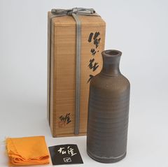 鈴木爽司 色絵花紋 壷 師:人間国宝 富本憲吉 共箱 花器 花入