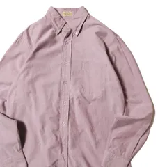 90's USA製 LLビーン コットン オックスフォード ボタンダウン シャツ (15 1/2-34) 紫系 無地 90年代 アメリカ製 旧タグ オールド L.L.Bean アメリカ古着 USED ビンテージ ヴィンテージ