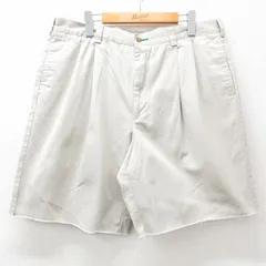 W37/古着 トミーヒルフィガー ブランド ショート チノ パンツ チノパン ショーツ メンズ 90s ワンポイントロゴ コットン ベージュ カーキ 2