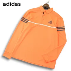 adidas GOLF アディダス ゴルフ 通年 ロゴ&スリーストライプス★ 長袖 ボタンダウン ポロシャツ Sz.M　メンズ