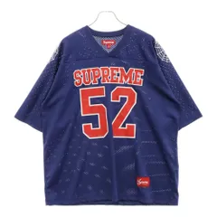 SUPREME (シュプリーム) 24SS Spiderweb Football Jersey スパイダーウェブフットボールジャージー 半袖Tシャツ フロントプリントロゴ カットソー ブルー/レッドのサムネイル