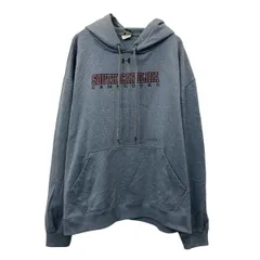 UNDER ARMOUR プリントスウェット パーカー XL グレー レッド アンダーアーマー プルオーバー アームロゴ 古着卸 アメリカ仕入 a709-6297