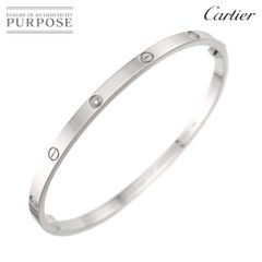 カルティエ Cartier ラブ ブレス スモール SM ハーフ ダイヤ 6P #16 K18 WG 750 ブレスレット バングル Love【証明書付】 90286077