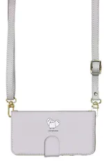 Xperia XZ Premium SO-04J  ケース 手帳型 エクスペリアXZ プレミアム  スマホケース スマホショルダー レザー ストラップ メジェド様 メジェド神 ワンポイント かわいい 調節可能 130cm  カラー03