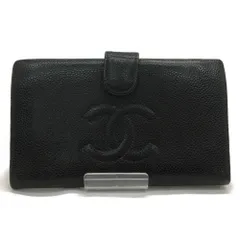 ▼▼CHANEL シャネル レディース 二つ折り財布 ココマーク キャビアスキン ブラック