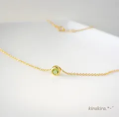 再販3◆14kgfチェーン/ペリドットのネックレス