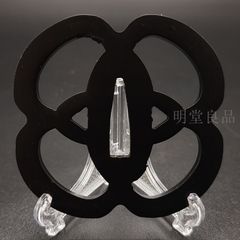 BK0151　日本刀装具　刀鍔　透し　鉄地　透　鍔　刀剣美術　重量：約103G