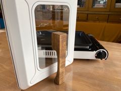 焼き上手さんα専用グリップ　シナ積層合板　ダークウォルナット　ハンドメイド