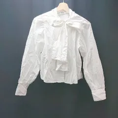 ◇ ◎ one after another NICE CLAUP フロントボタン パール 綺麗め 上品 長袖 シャツ ブラウス サイズF ホワイト レディース E  【1308290067970】