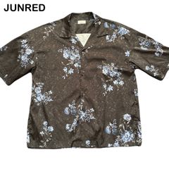 JUNRED KEI ADRER ジャガード 花柄 フラワー アロハ レトロフラワー オープンカラーシャツ メンズ レディース 半袖シャツ Mサイズ