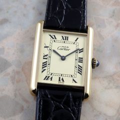 カルティエ マストタンク LM 手巻き式 ヴィンテージ メンズ腕時計 Cartier Tank Must アンティーク時計 ヴェルメイユ ローマダイヤル