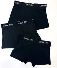 新品・未使用・箱付き【CALVIN KLEIN】 カルバンクライン Low Rise Trunk 3pk BLK Calvin Klein Underwear コットン ストレッチ ボクサーパンツ ブラック 3枚パック