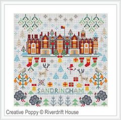 🔶英国 イギリス クロスステッチ チャート 図案　RIVERDRIFT HOUSE ＊リバードリフトハウス＊🔶Sandringham Christmas🔶 ◆サンドリガム クリスマス◆サンプラー　エリザベス2世