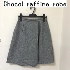 Chocol raffine robe  レディース ハーフパンツ キュロットスカート ツイード ラップスカート グレー