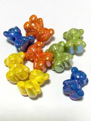 アクリルビーズ　クマ　横穴　パーツ