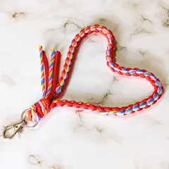 スマホストラップ カメラストラップ パラコード ハンドストラップ 一眼レフ  ハンドメイド ギフト 赤 アカ レッド ビタミンカラー マルチカラー  ポップカラー