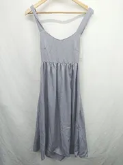 ◇ ⊂ ◎ ●未使用● GRL グレイル タグ付き バックリボン ロング ワンピース サイズL ブルー系 レディース E  【1506110002105】