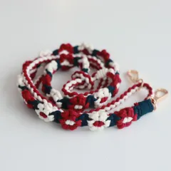 ☆ ネイビーレッド ☆ スマホ ストラップ フラワー編み 調整可能 ysg5473 スマホストラップショルダー ショルダーストラップ 携帯 スマホ ストラップ ネックストラップ 紐 ひも 斜めがけ 首かけ 肩掛け レディース おしゃれ かわいい 落下防止
