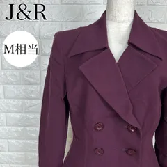 J&R ジェイアンドアール ダブルブレストウールジャケット パープル Mサイズ おしゃれ 【A2131-20】