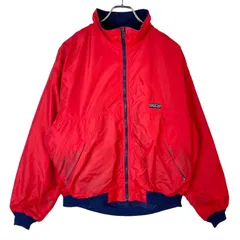 USA製80s90sパタゴニアPatagoniaシェルドシンチラナイロンジャケットブルゾン裏地フリースロゴタグワンポイント三角タグ赤レッド紺ネイビーアウトドアスポーツvintageヴィンテージ50304