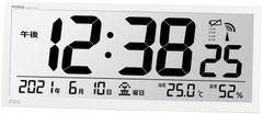 グランタイム MAG(マグ) 掛け時計 業務用 電波時計 温度計 湿度計 カレンダー デジタル 大型 グランタイム プログラムチャイム4回 置き掛け兼用 ホワイト W-780WH-Z