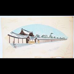 真作【レア・古版画】徳力 富吉郎「京都御所」☆送料無料☆