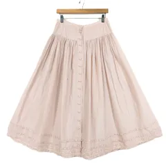 インゲボルグ★軽やかで可愛い♪裾フリルギャザーロングスカート 薄ピンク系 z15868