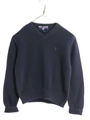 【お得なクーポン配布中!】 90s ポロスポーツ ラルフローレン コットン ニット セーター レディース S / オールド ポロ 長袖ニット Vネック ワンポイント クルーネック