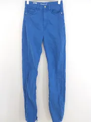 ◇ ZARA ザラ 裾スリット カラー デニム スキニーパンツ サイズ EUR 34 USA 2 MEX 24 ブルー レディース E  【1301190016031】