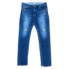 RODEO CROWNS クラッシュ ボーイフレンドデニム ルーズ テーパード ブルー レディースM ロデオクラウンズ