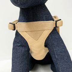 AZERIA(アゼリア)・スウェットハーネス(ベージュ・XSサイズ) 首輪 胴輪 カラー ハーネス リード お散歩 お出かけ おしゃれ かわいい