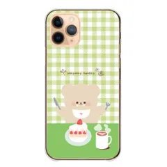 iPhone12 Pro Max ケース カバー アイフォン12 プロマックス スマホケース ハードケース 韓国 ギンガムチェック かわいい おしゃれ 動物 くま ケーキ イラスト ペア カラー05