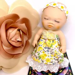 アグリーベイビーズ 花柄ドレス イエロー