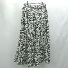 ◇ Θ niko and … ヒョウ柄 ウエストゴム ロング フレアー スカート サイズ表記なし ブラック アイボリー系 レディース E  【1502030004878】