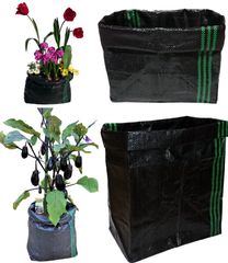 新品 メッシュ栽培袋UV黒PE 10枚 花・野菜のコンテナ 根の環境を助長した通気性・通水性 高さ自在調整