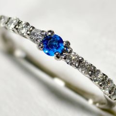 鮮烈❗️コバルトブルー‼️アウイナイト&ダイヤモンド✨リング✨約10号 