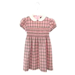BURBERRY LONDON バーバリーロンドン  半袖ワンピース サイズ:130cm  ピンク コットンウール キッズ チェック柄　240001130163