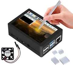 3.5インチ320 * 480モニタータッチパネルRaspberry Pi LCDディスプレイRaspberry Pi GeeekPi 4ハウジングタッチスクリーン付きRaspberry piケースRaspberry Piファン付き3.5インチタッチスクリーン