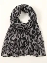 アクセサリー レディース スカーフ ボヘミアンスタイル レオパード柄ファッションスカーフ、日常着用に適した大判ストール